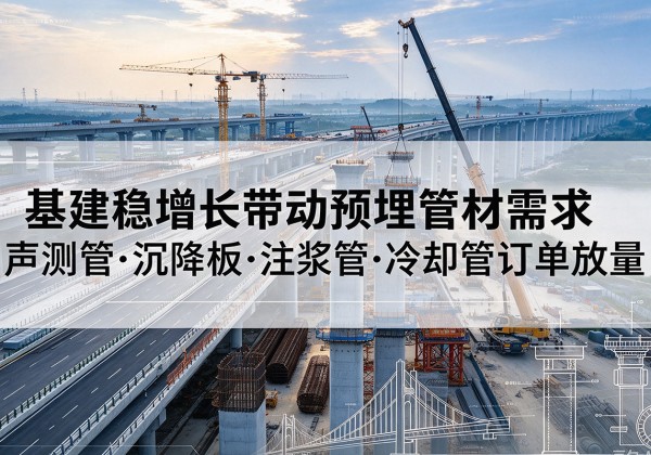 大理基建稳增长带动预埋监测管材需求，声测管、沉降板、注浆管订单持续放量
